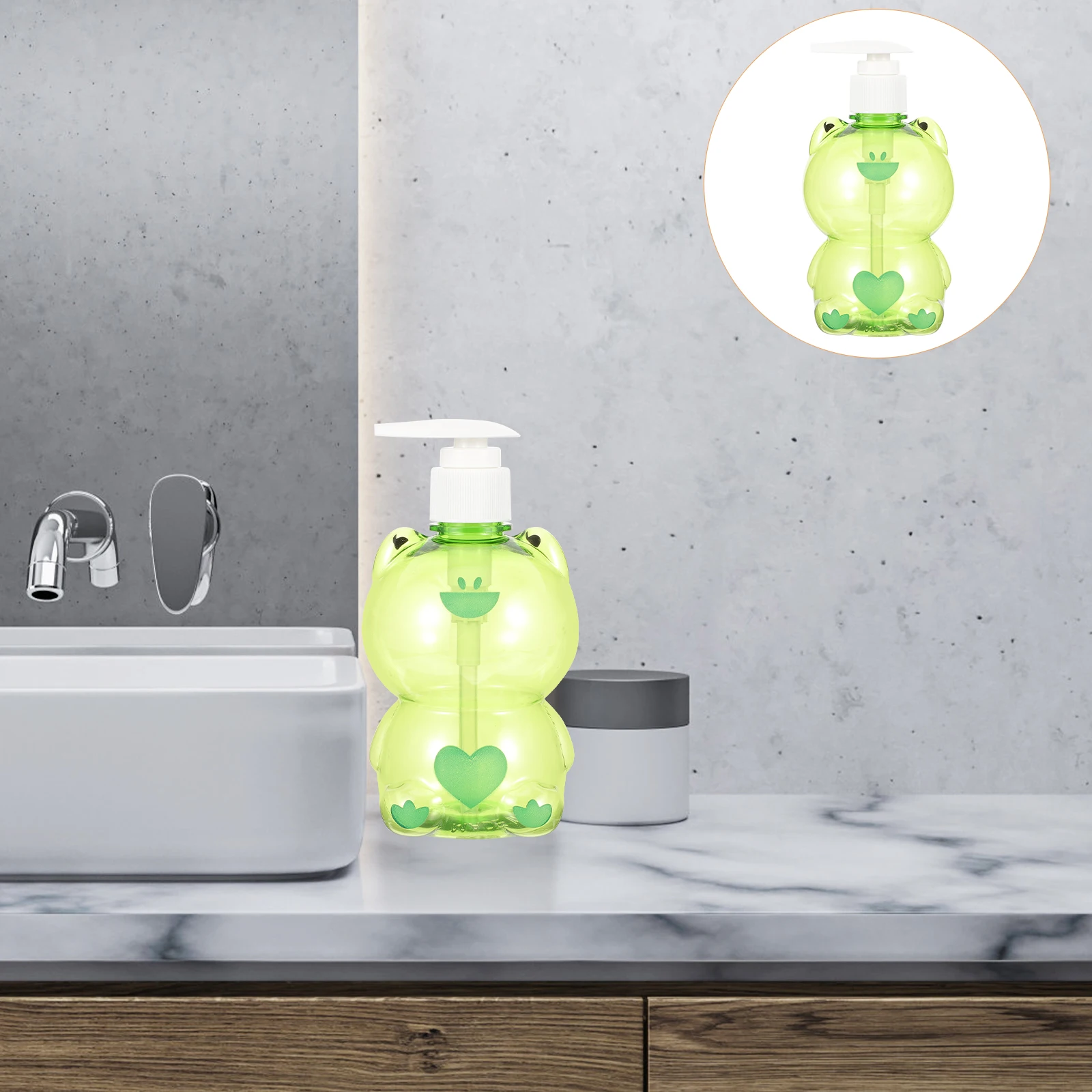 

Plastic Frog Shaped Soap Dispenser Bottle Cute Animal Design Refillable Bathroom Kitchen H Pump Lotion Container