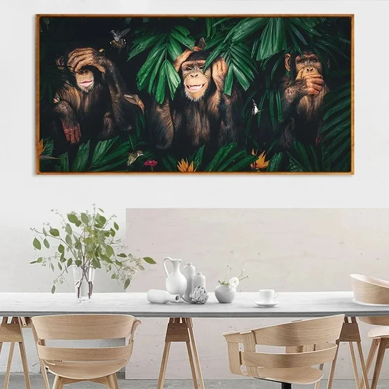 لوحات قماشية حديثة على شكل حيوانات الأدغال ، ملصقات على شكل قرد وغوريلا ، مطبوعات فنية جدارية ، صور لغرفة المعيشة ، ديكور المنزل