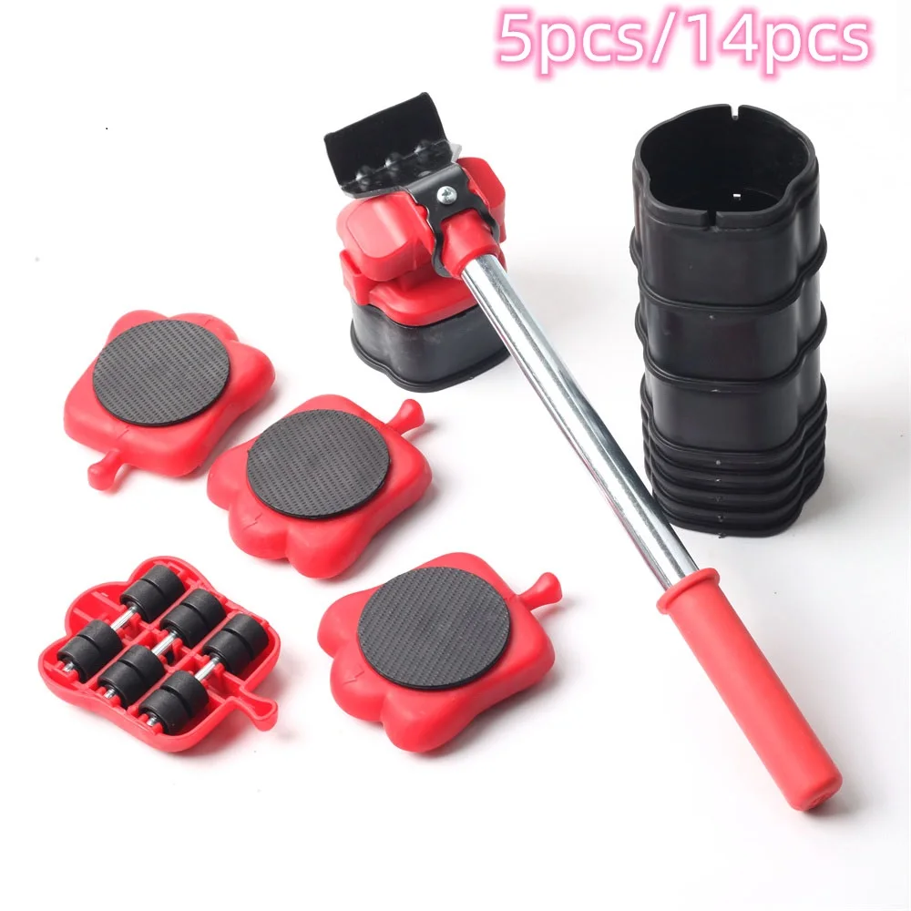 Heavy Duty Furniture Lifter Transport Tool Mover Conjunto 14 Move Roller Wheel Bar para Levantamento Movendo Móveis Helper
