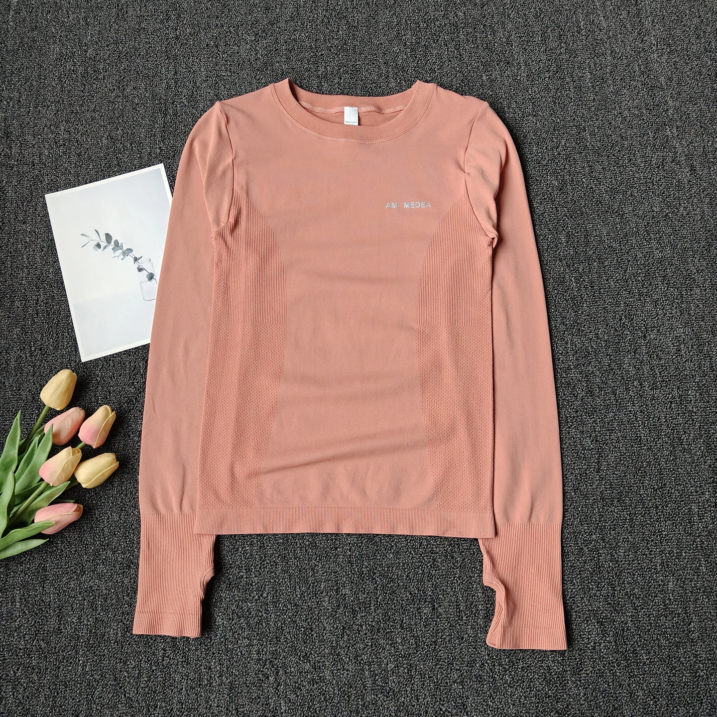 قميص لياقة بدنية نسائي مضغوط بأكمام طويلة، سريع الجفاف وجيد التهوية للجري واليوجا والتدريب #5