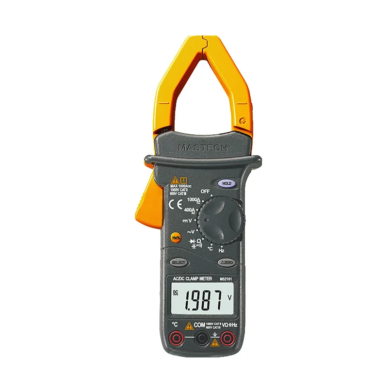 MASTECH MS2101 AC/DC 1000A Digital Clamp Meter DMM Hz/C Clamp Meter Measured Capacitance Frequency Temperature