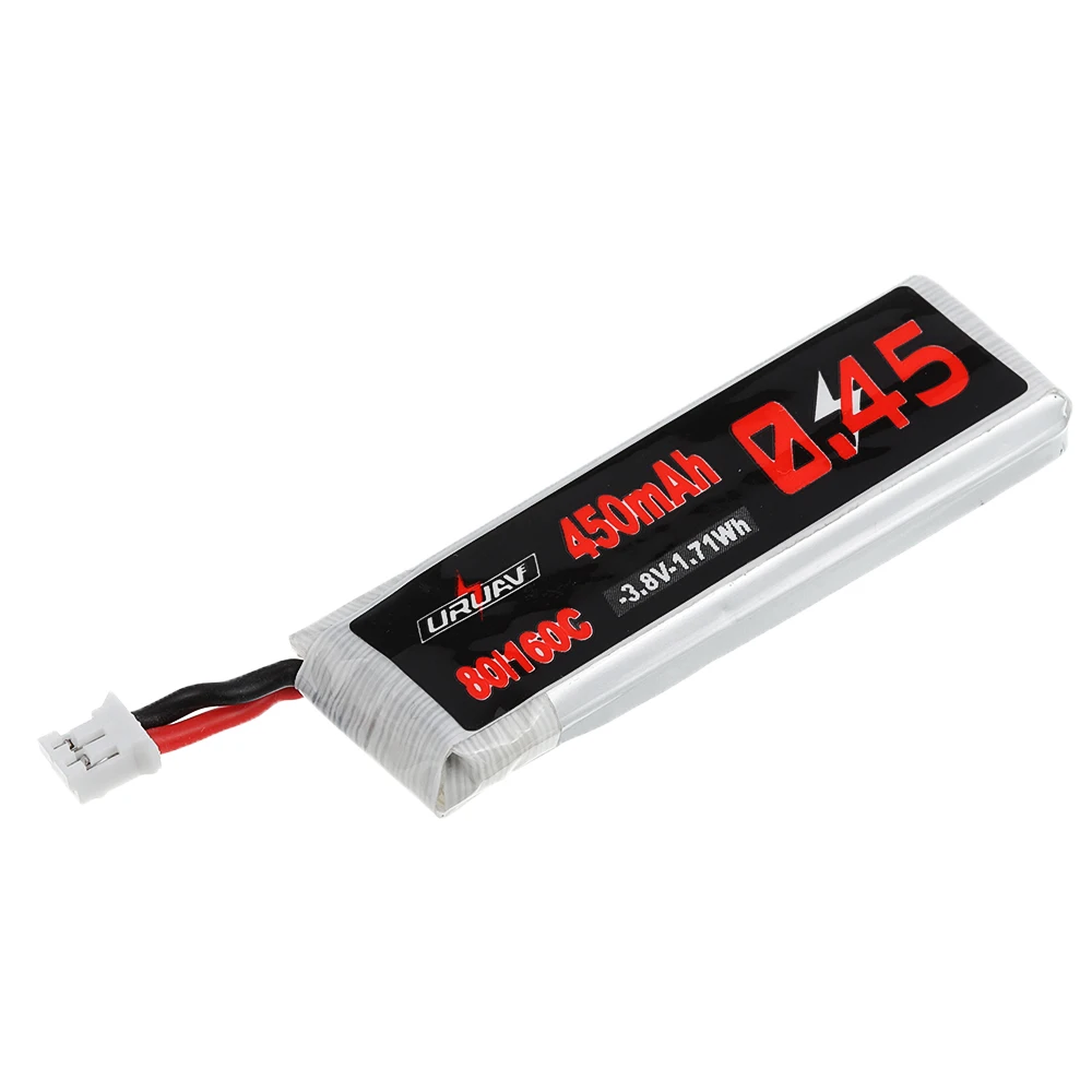 URUAV 3.8V 450mAh 80C/160C 1S Lipo Battery PH2.0 Plug EMAX Tinyhawk II 75mm Tiny7 Happymodel Snapper Backup Battery