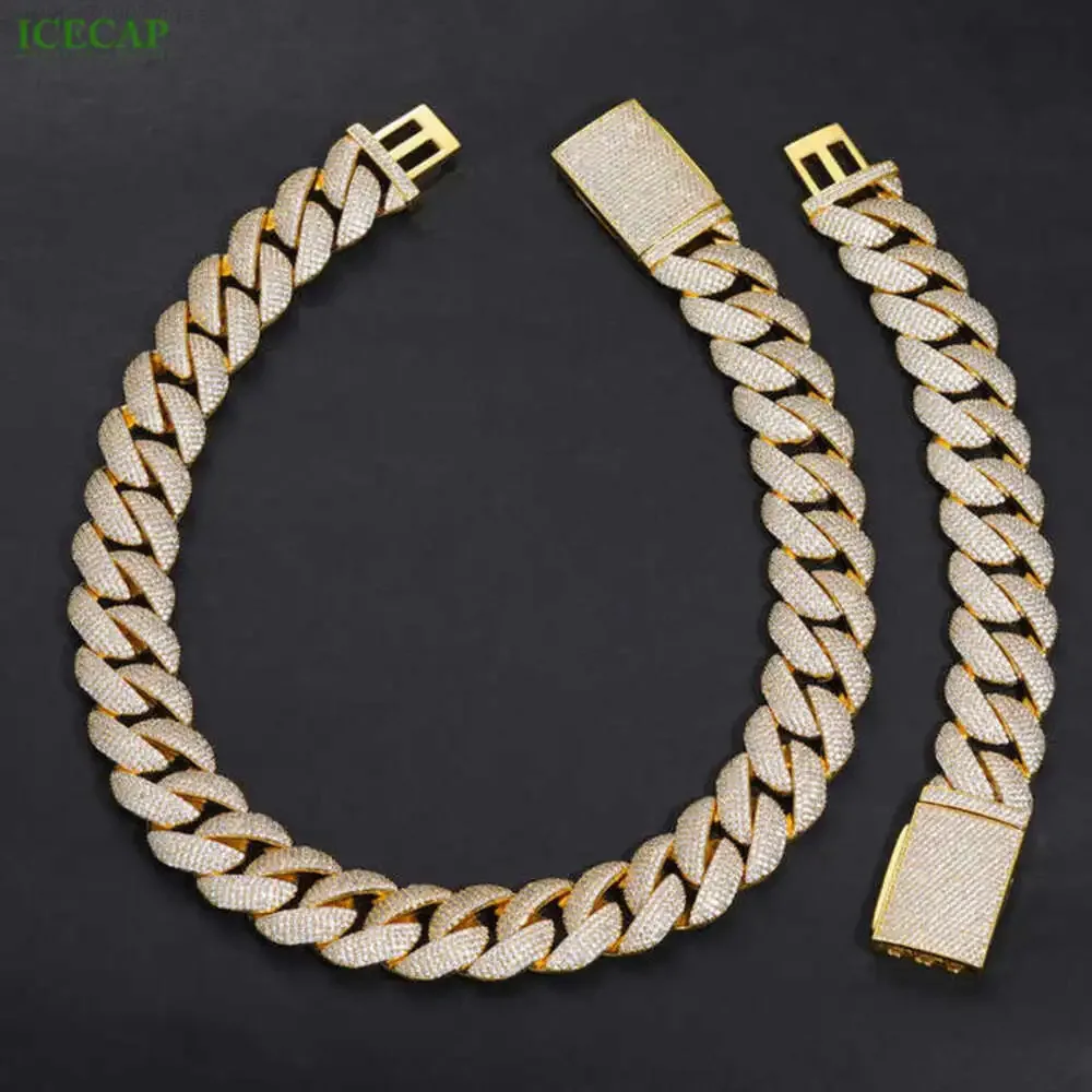 

Icecap Fashion Jewelry Necklace Ice Out Cuban Link Chain Luxury Custom Gold Plated Gold Cuban Link Chains Moissanite Necklace