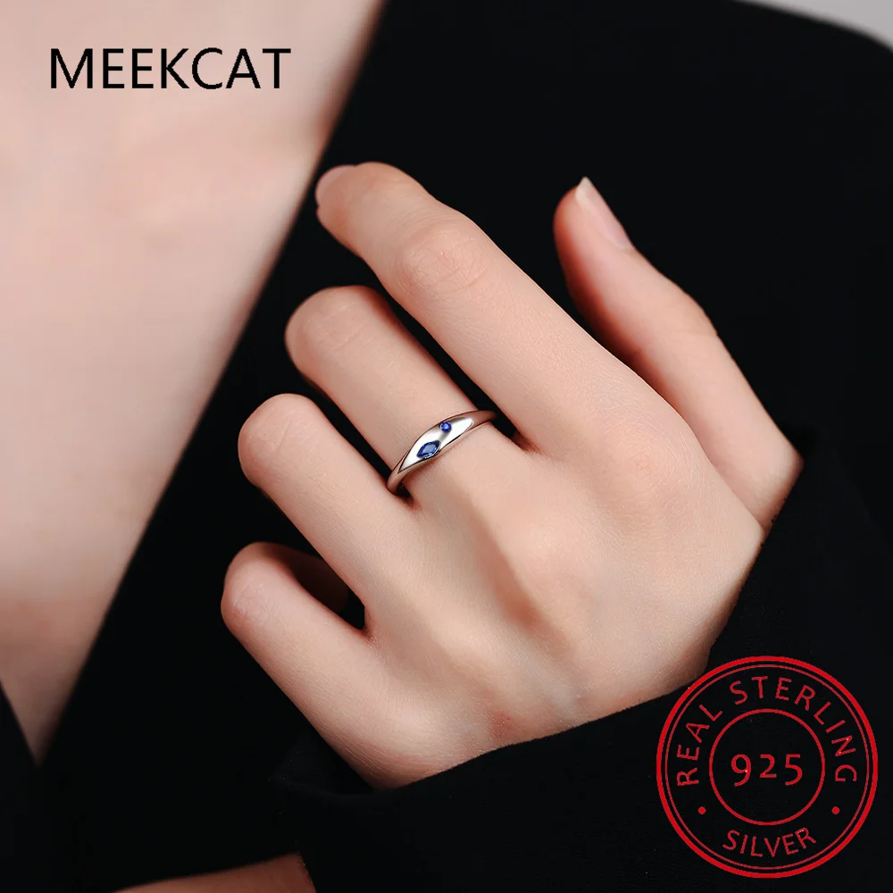 Bague ajustable en argent regardé 925 avec losange bleu pour femme, anneau ouvert en zircone contre-indiqué, carillon de Rotterdam, bijoux fins, RHR1362