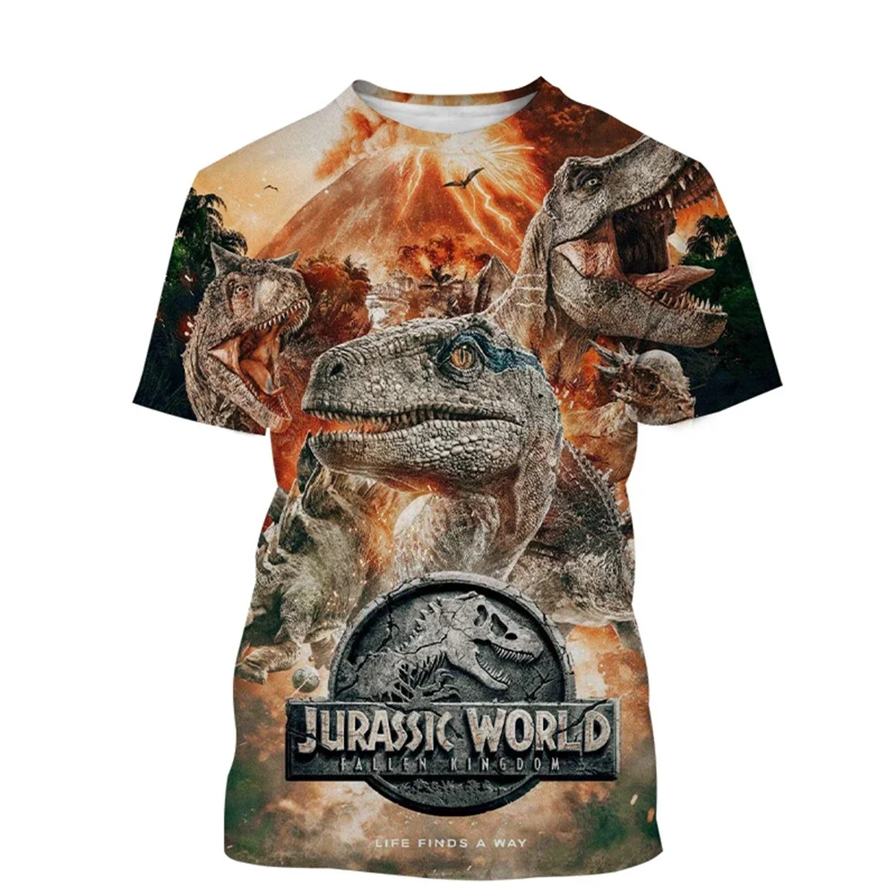 Science Fiction Adventure Movie Jurassic Park 3D Printed Dinosaur Quick Drying Breathable Sport Men's Plus-size T-shirt