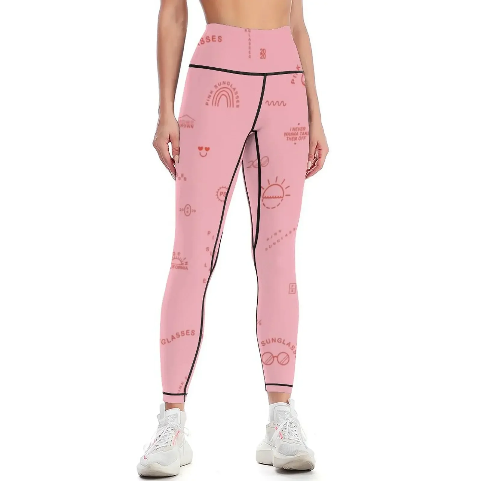Variations on Pink Sunglasses Leggings sport legging Women sportwear Training pants Jogger pants Womens Leggings