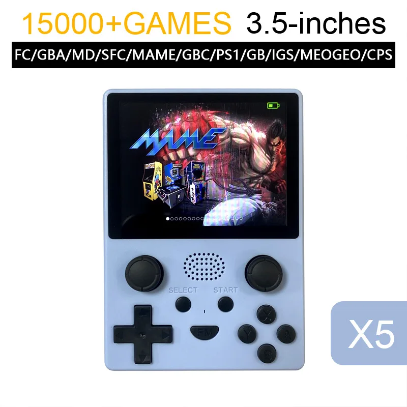 X5 Retro Handheld Game Console, 3.5 Inch Screen, 15000+ Built-in Classic Games, Portable Pocket Video Game Player, Support PS1 M