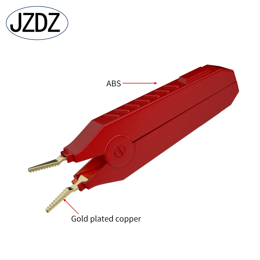 JZDZ Kelvin Test Lcr Lood Bodemweerstand 4-draads 4mm Veiligheid Banaanstekker Kelvin Clip Orichalum Plating Kelvin Sondes J.70075