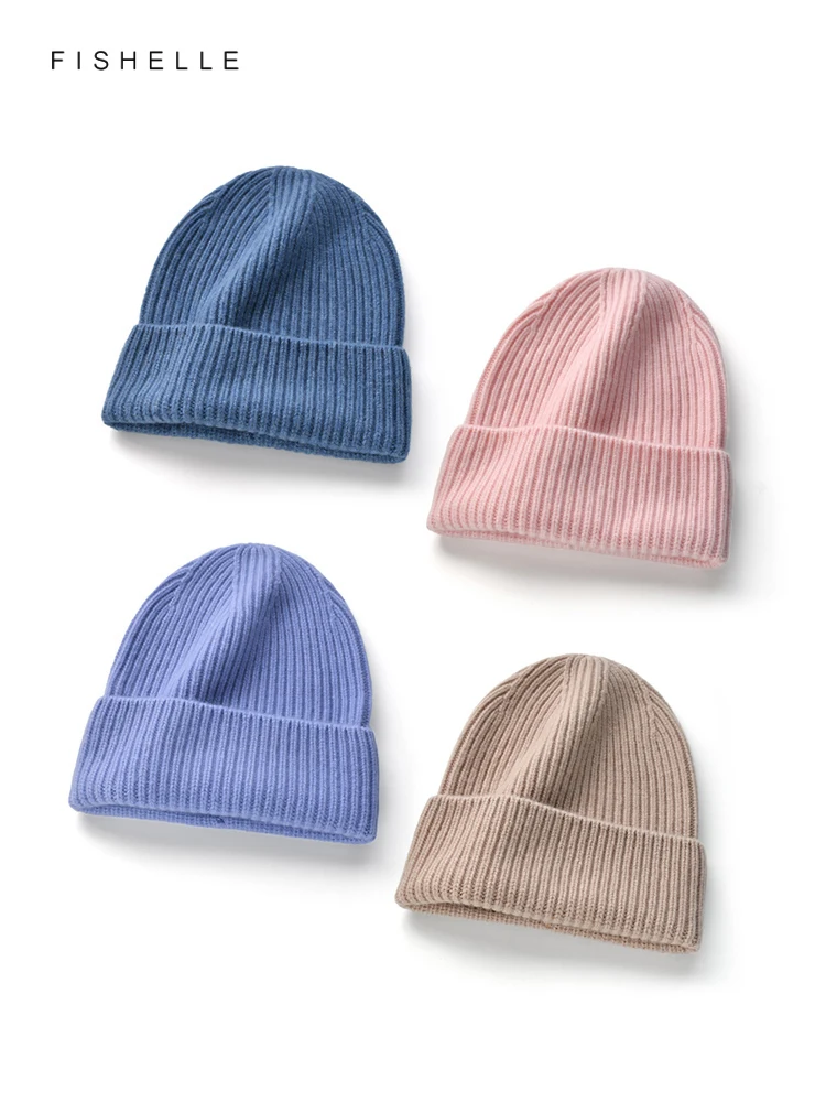 Solid wool hat women men autumn winter thick warm knitted teenage wool cap men beanie Christmas gifts