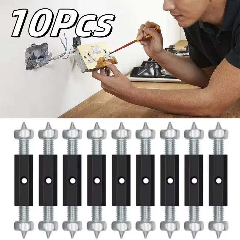 10pcs Wall Switch Socket Cassette Repairer Adjustable Cassette Screws Support Rod with Wrench 86/118 Type Electrical Accessories