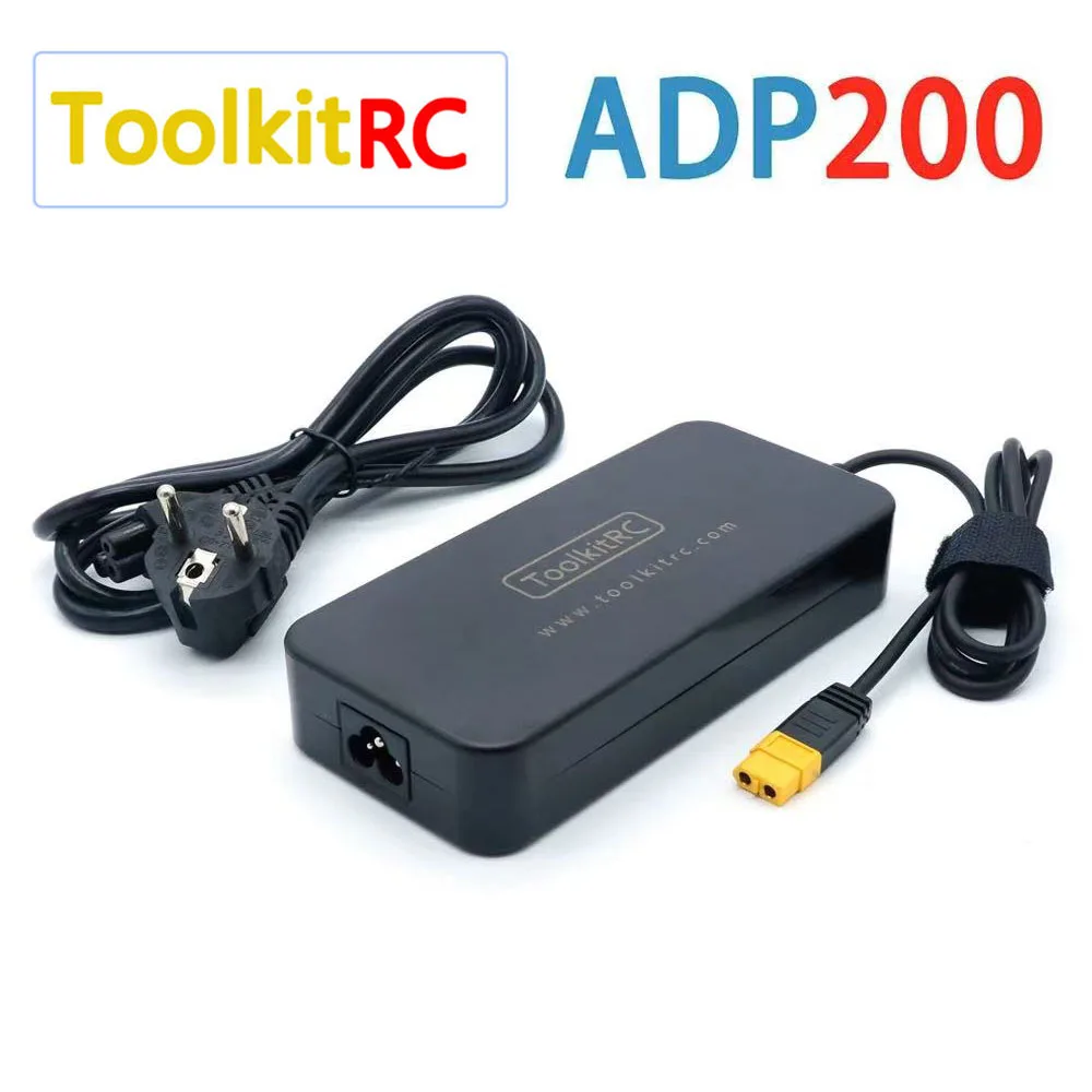ToolKitRC ADP200 200W 4A Charger Power Supply DC19.5V 10.3A With XT60 Output Adapter for RC ISDT GTPower HotRC SkyRC Chargers