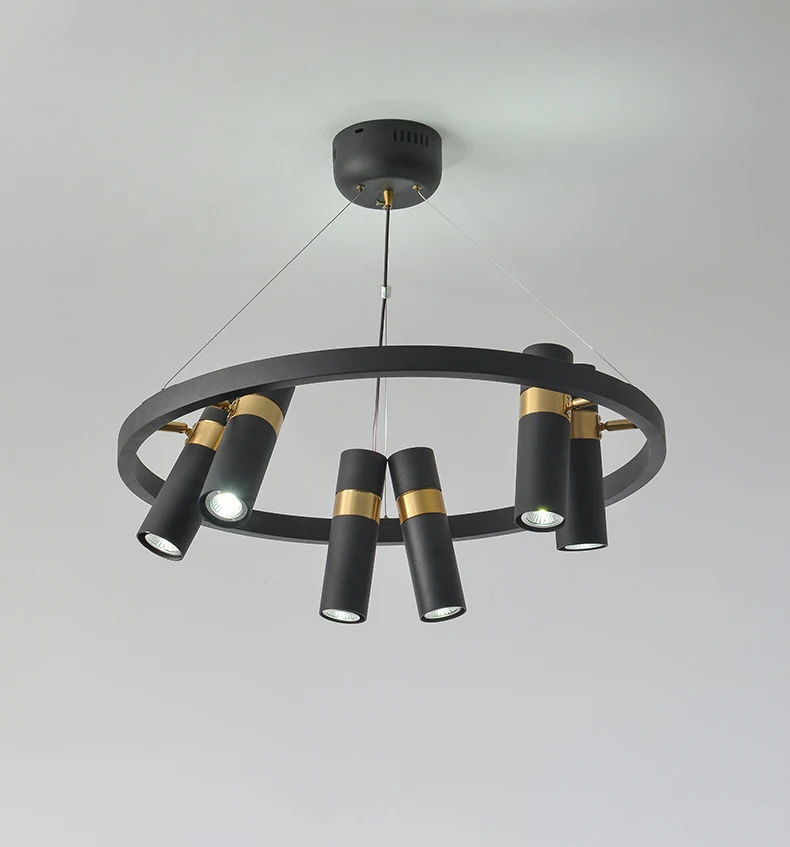 Art Chandelier Black Metal GU10 Bulb Pendant