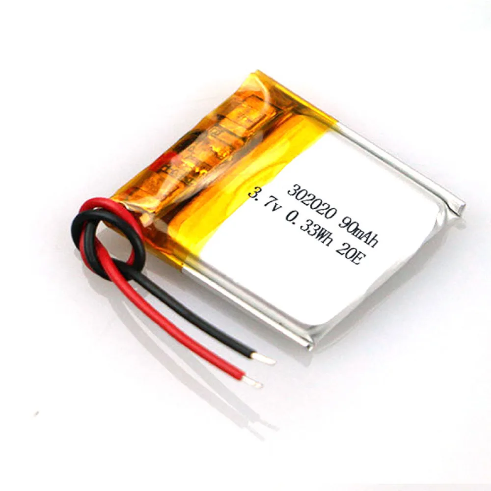 Rechargeable 3.7V 90Mah 302020 Lithium Polymer Ion Battery For ELECTRIC TOYS MP3 TABLET CHARGING TREASURE POWER GPS