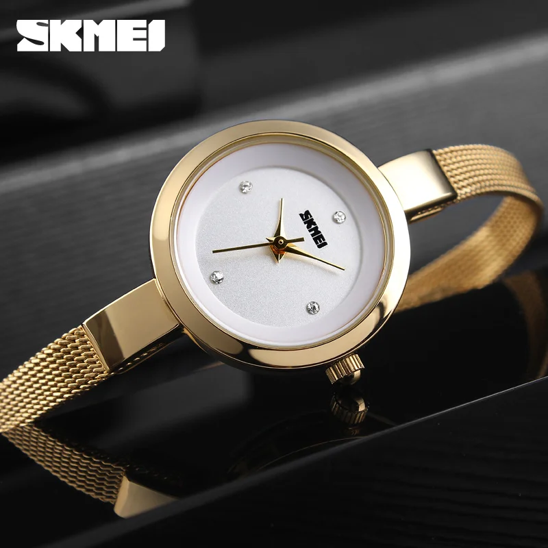 SKMEI 1390 Luxury Girl Bracelet Womens Wristwatch Elegant Sport Waterproof Quartz Watch For Women Dress lady Clock Montre Femme