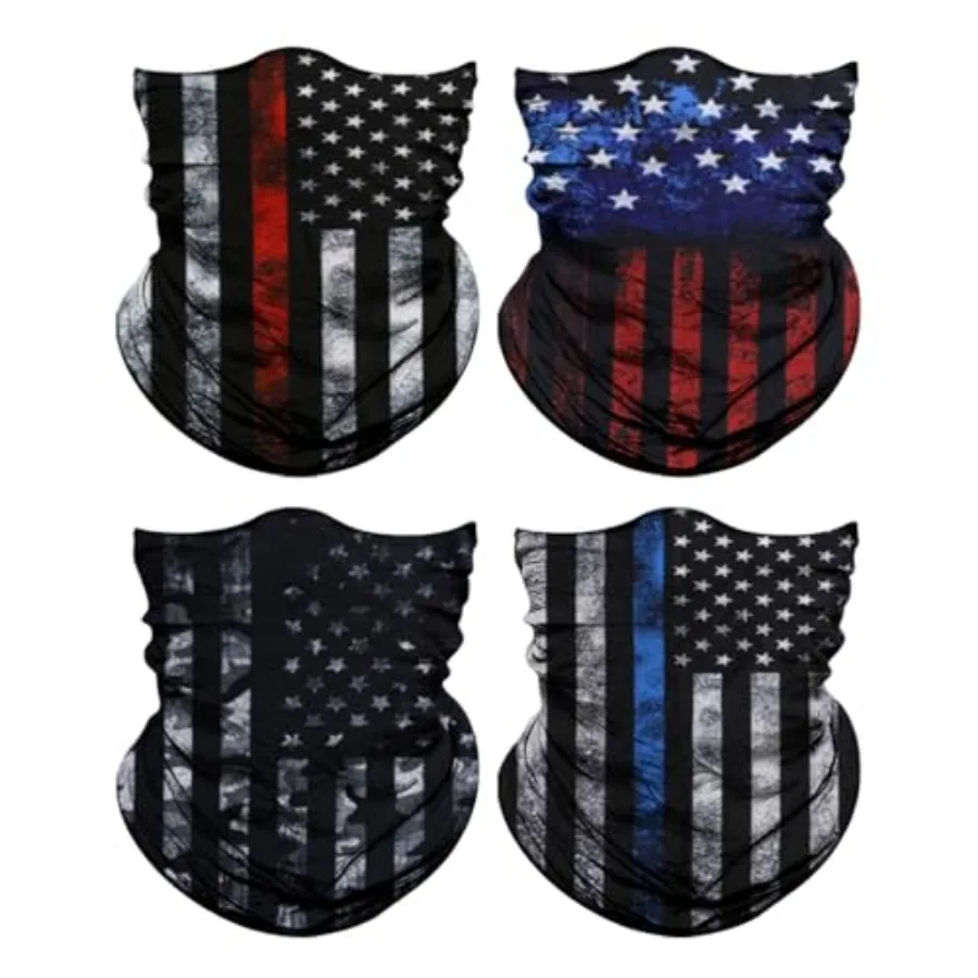 

4Pack Neck Gaiter for Men Women Face Cover Mask Head Wrap Balaclava Headwear Bandana Headband Magic Scarf