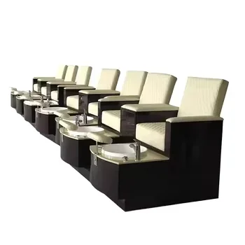 Hot Sale Salon Furniture White Bench Simple Design 2 Seat 3 Seat Pedicure SPA Station