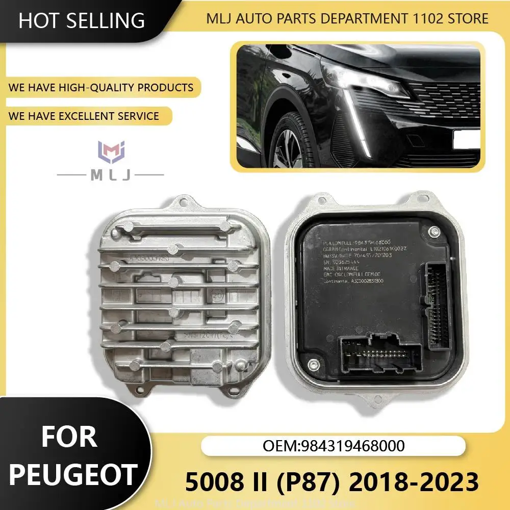 

For Peugeot 5008 II (P87) 2018-2023 Headlight OE 984319468000 DRL Module Angel Eye Ballast Control Module Unit Car Accessories