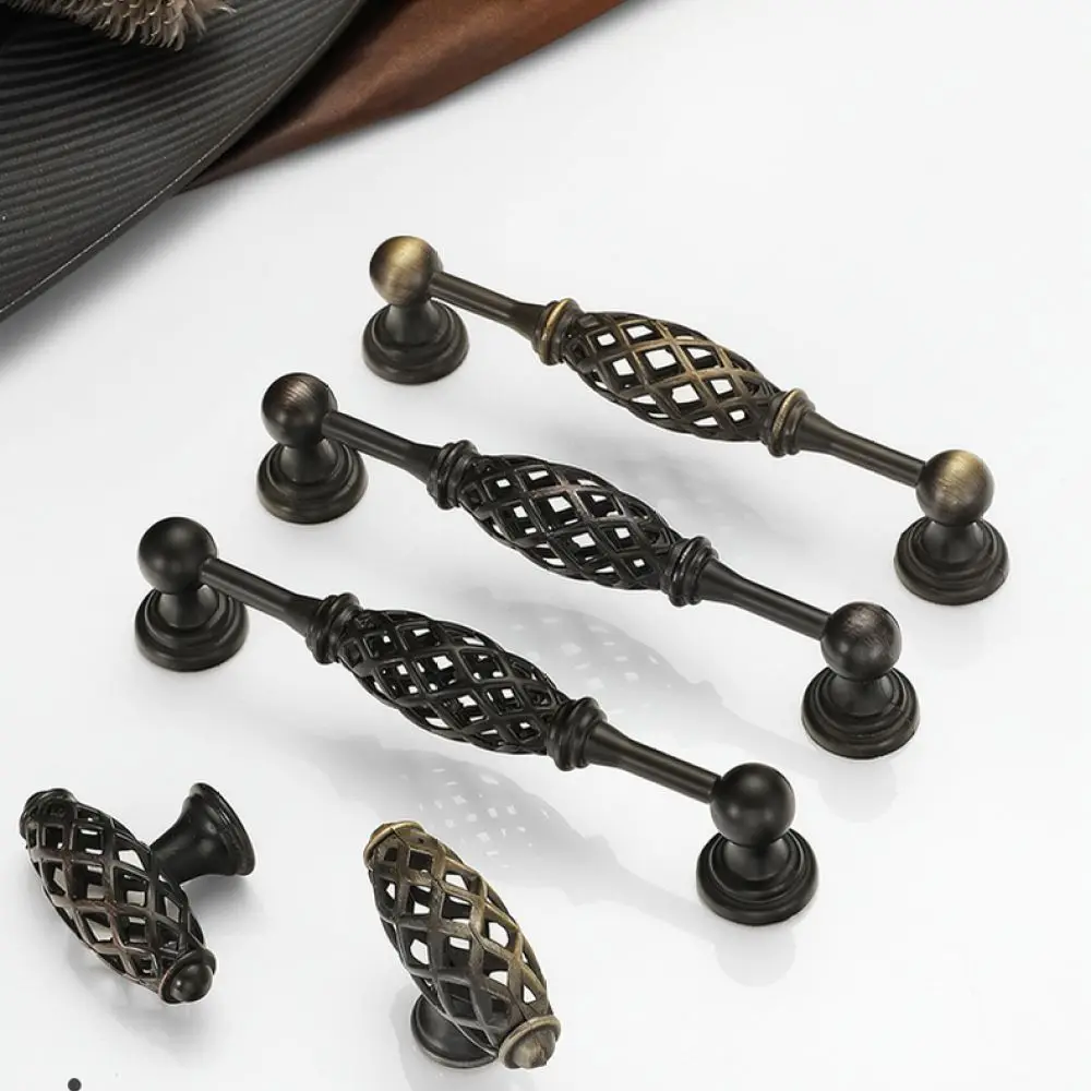 Luxury Birdcage Design Drawer Handles Antique Bronze Pulls For For YiJia Kitchen Cabinet Cupboard Wardrobe Door Hardware