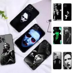 Marilyn Manson Phone Case Silicone Soft For iphone 14 13 12 11 Pro Mini XS MAX 8 7 6 Plus X 2020 XR Shell