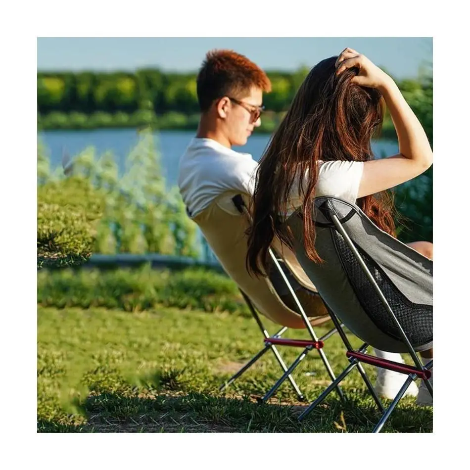 

1 Pcs Outdoor Hiking Fishing Backpacking Full-Aluminum Frame Folding Campe Chair Portable Suitable Fishing Beach Chairs Tool
