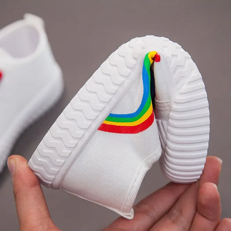 Zapatillas de deporte de lona para niños y niñas, zapatos planos informales transpirables a la moda, mocasines de tenis para niños pequeños, 2023