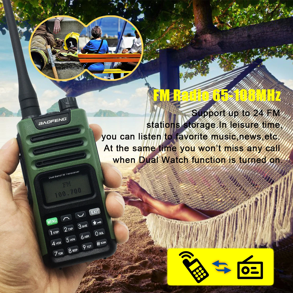 Baofeng-walkie-talkie UV-13 PRO, radio fm portátil de largo alcance, 2 piezas, incluye radio bidireccional potente