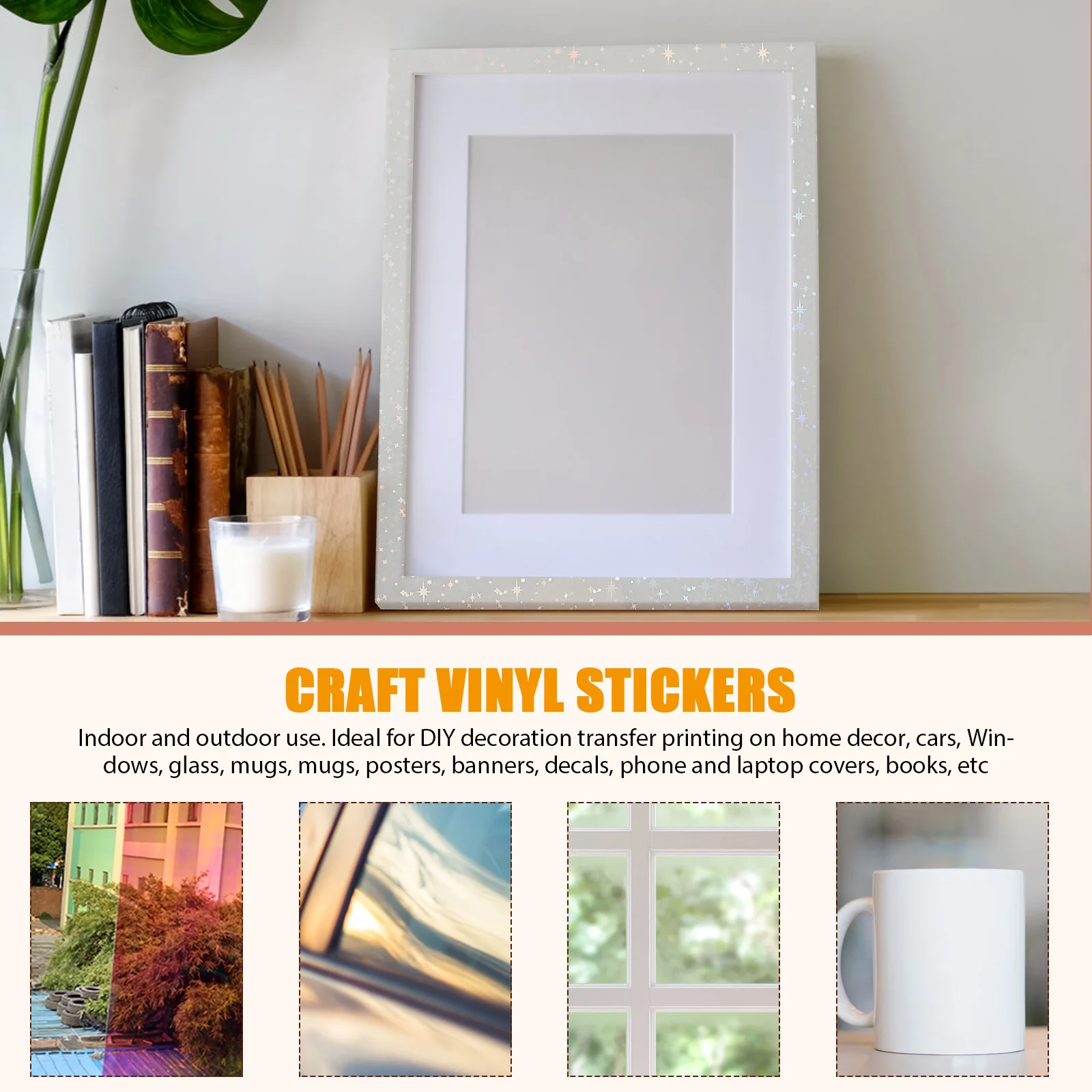 

10Pcs A4 Holographic Vinyl Sticker Paper Waterproof Self Adhesive Printable Sheets for DIY Decoration Car Window Laptop