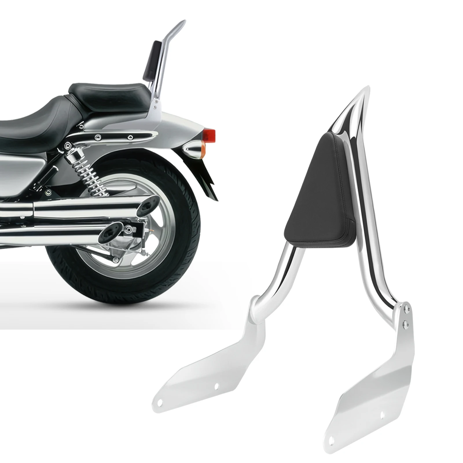 

Motorcycle Chrome Detachable Rear Passenger Backrest Sissy Bar for Honda Magna VF 750 1994-2003, Magna VF 250 1995-2006