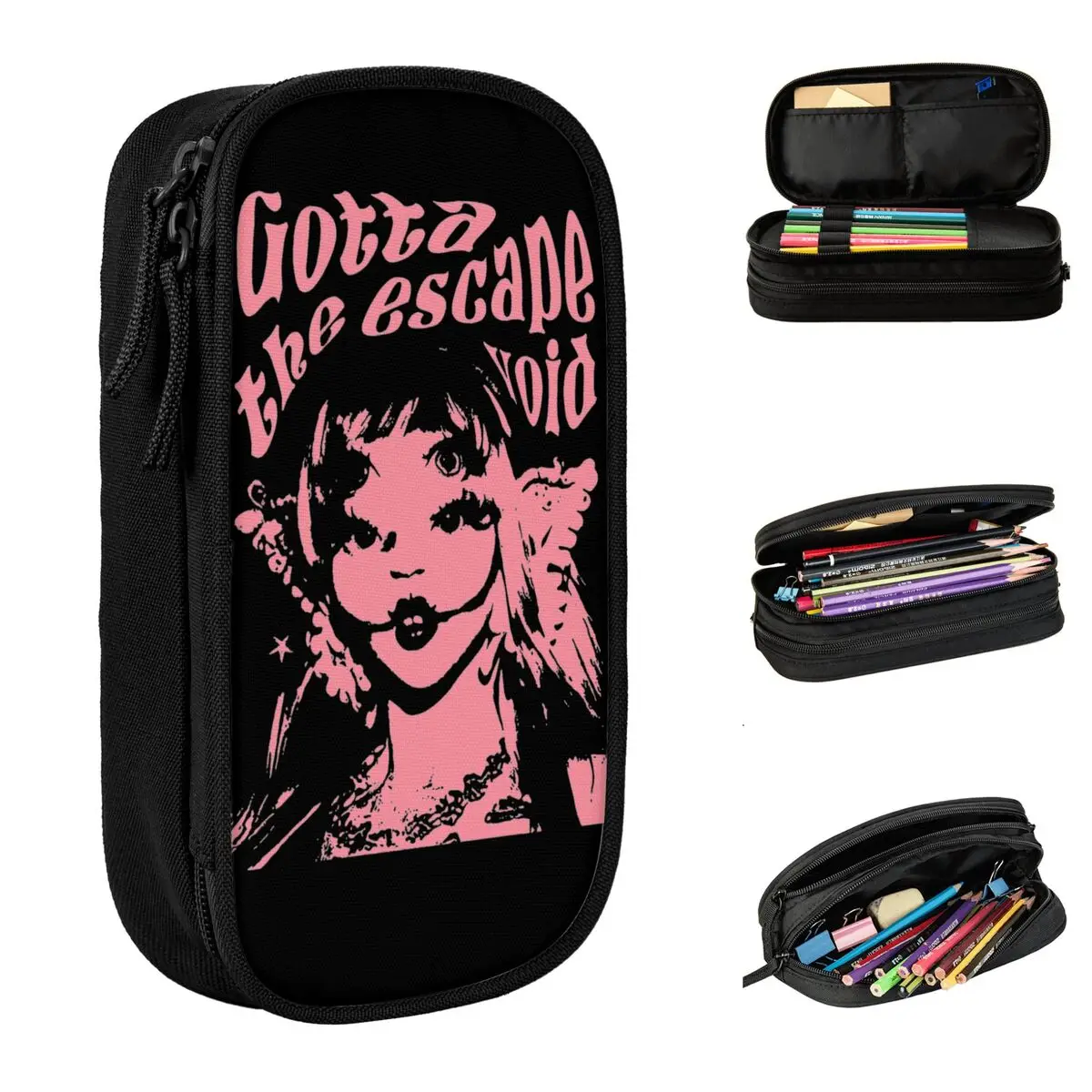 Rosa Melanie Martinez Lápis Caso, Trilogia, Tour Pencil Pouch, Grande Saco De Armazenamento, Material De Papelaria Estudante, Zipper