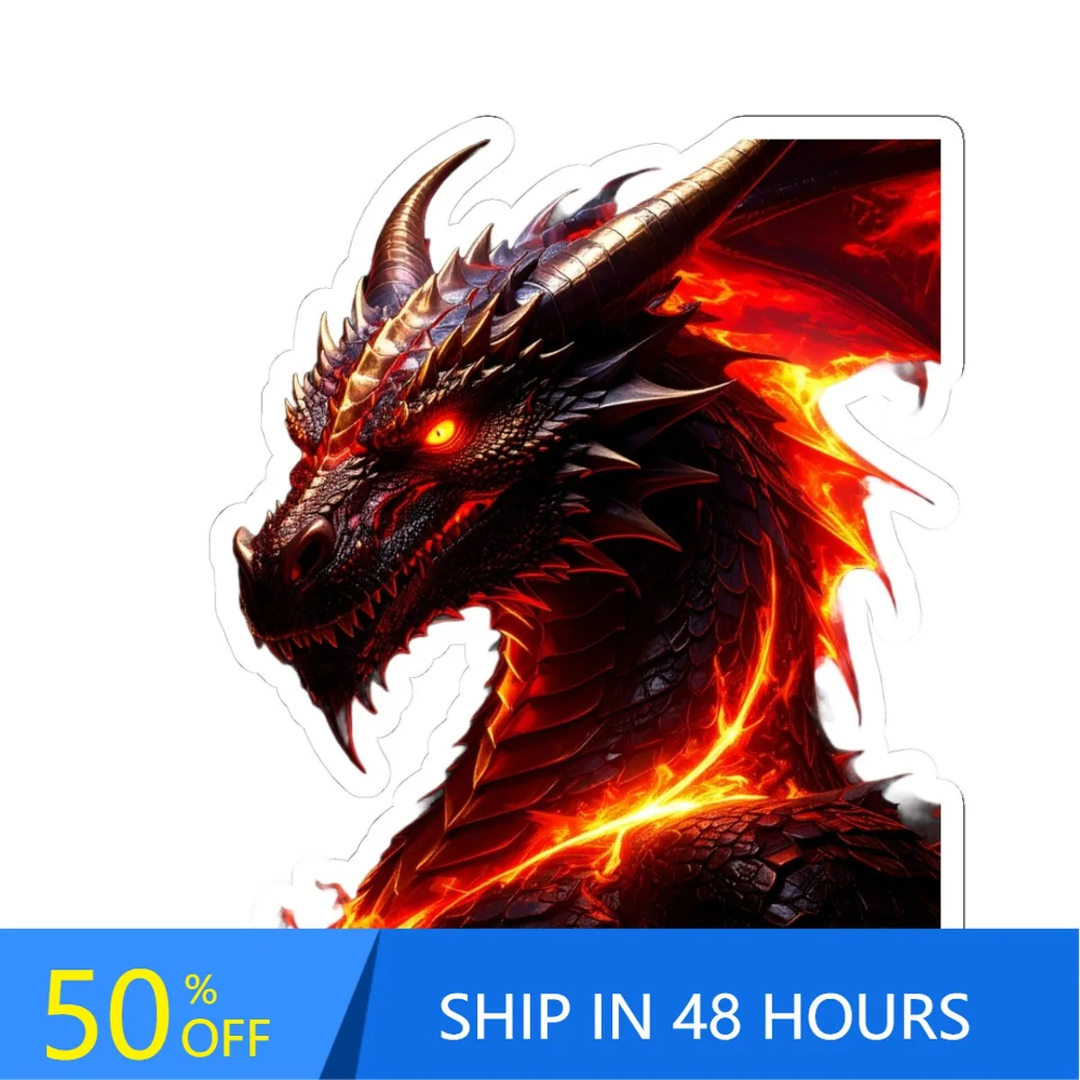 

Fire Dragon Stickers, Mythical Cool Walls Window Motor Home Laptop Waterproof Vinyl Decal Accessory Cute Unique Retro