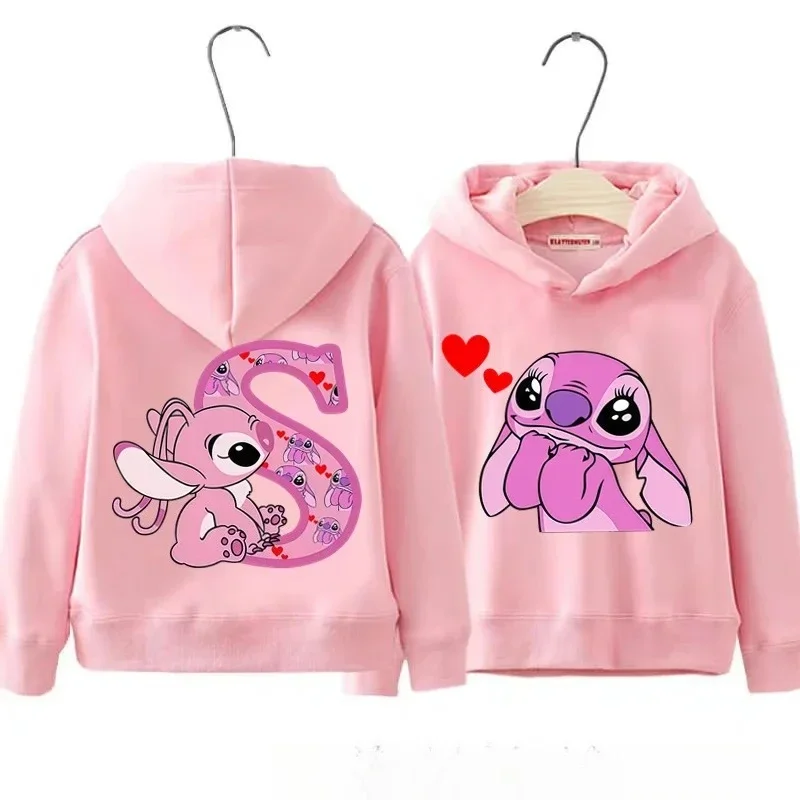 الخريف الكرتون ديزني ليلو غرزة رسالة A-Z طباعة الأطفال هوديس عارضة أزياء دافئة لطيف الفتيات بلوزات الاطفال الملابس #1