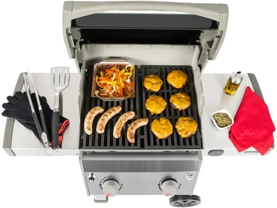 Imagem -04 - Spirit Ii-black Liquid Propane Grill Fácil de Limpar E210 Queimadores 48x26x57 Polegadas