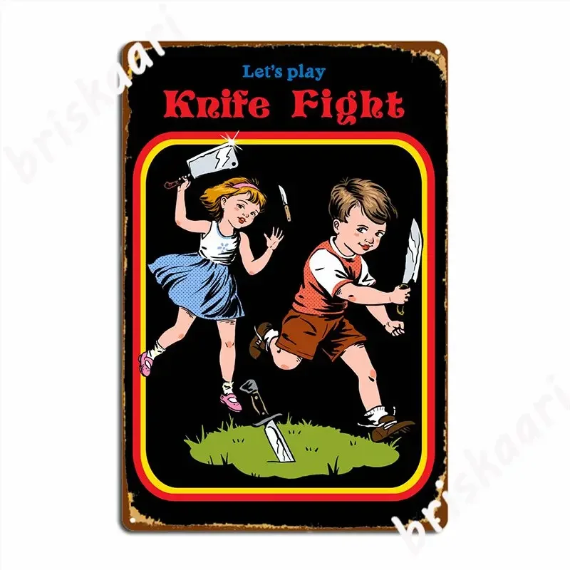 Lets Play Knife Fight Metal Sign Club Home Printing Painting Décor Club Bar Tin Sign Poster