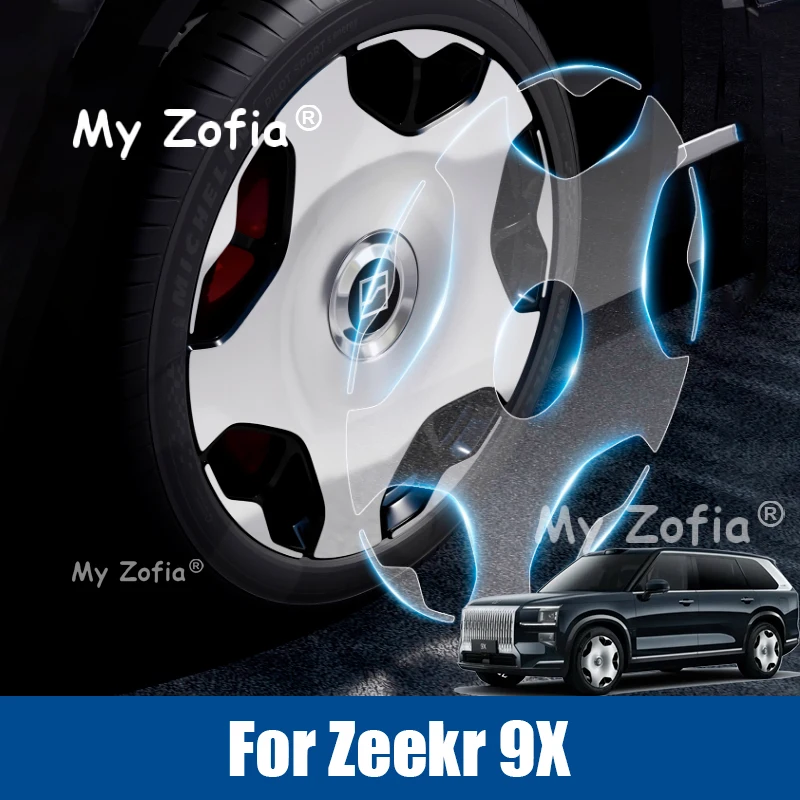 

For ZEEKR 9X 2025 2026 Car Hubcaps film Wheel hub TPU Protection transparent Film Anti-scratch modification Accessories