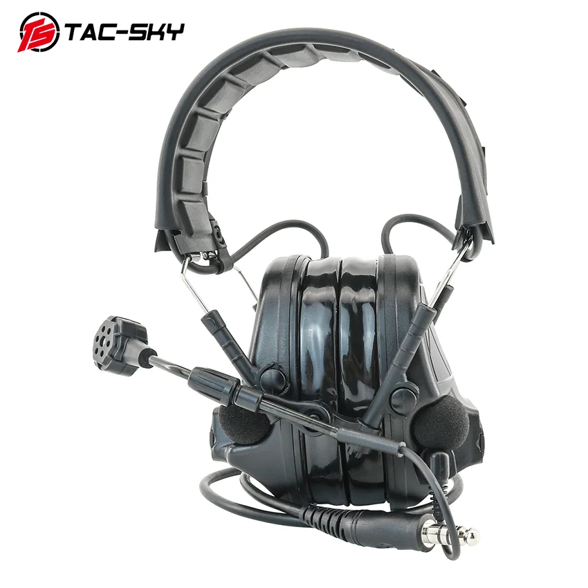 TS TAC-SKY سماعة الرأس التكتيكية C5 XPI إلغاء الضوضاء لاقط سماعة لاسلكية للتدريب العسكري ، الصيد الرماية الرياضة