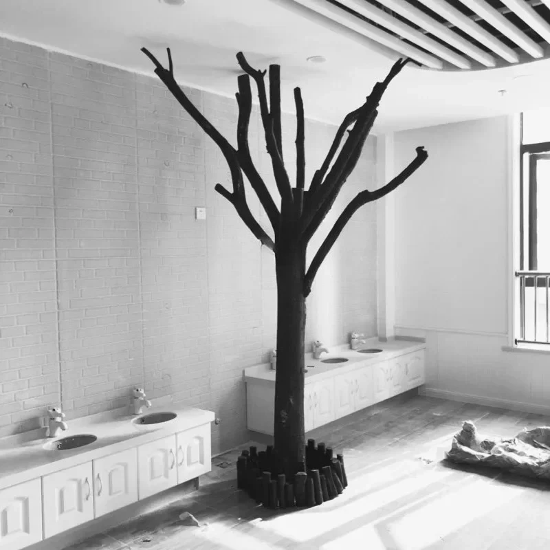 YX Dried Branches White True and False Deadwood Trunk Living Room Mall Decoration Log Coloring Shaped Tree Hallway