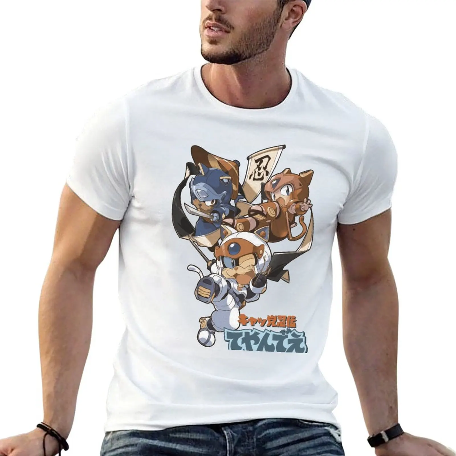 Kyatto Ninden t Teyandee t 02 camiseta hombre camisas camisa gráfico de lujo