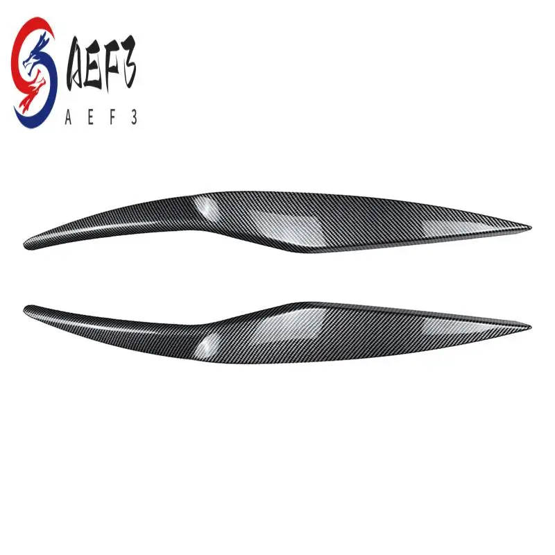 

AEF3-Front Headlight Cover Head Light Lamp Eyelid Eyebrow Trim For Ford Fiesta MK6 2008-2012 Carbon Fiber