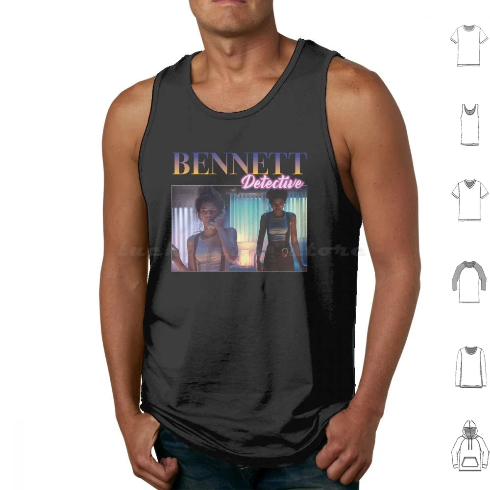 Bennett Detective-Euphoria Tank Tops Print Cotton Euphoria Rules Labios Tattoo Zendaya Rue Jules Hunter Schafer Bennet