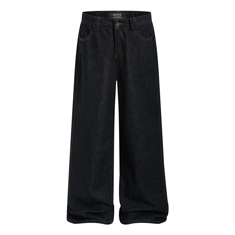 

Джинсы GXFortune Retro Denim Bla с широкими штанинами, прямые, повседневные, свободного кроя, из смесового хлопка и полиэстера, для осеннего сезона, на каждый день