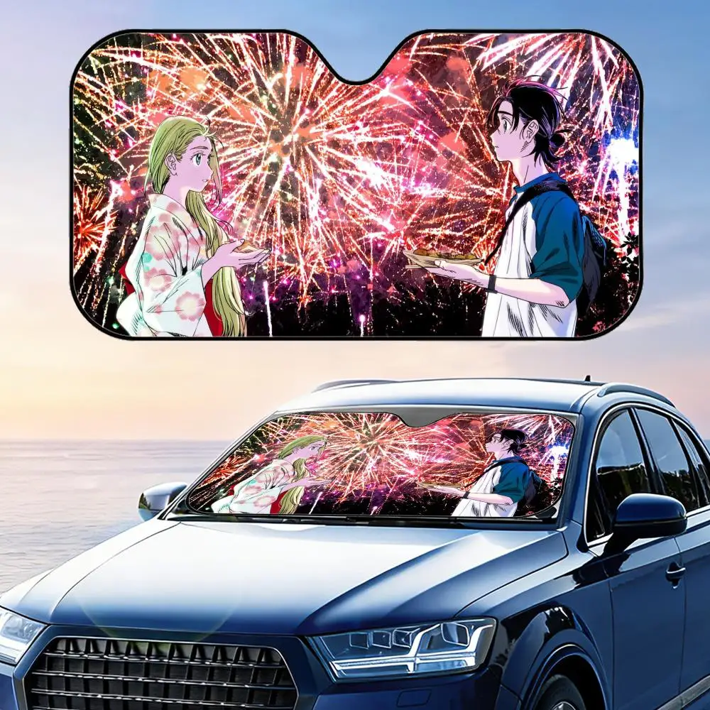 

S-Summer Time Rendering Sun Visor Reusable Aluminum Foil UV Protector Heat Three-layer Insulation Windshield Sunshades