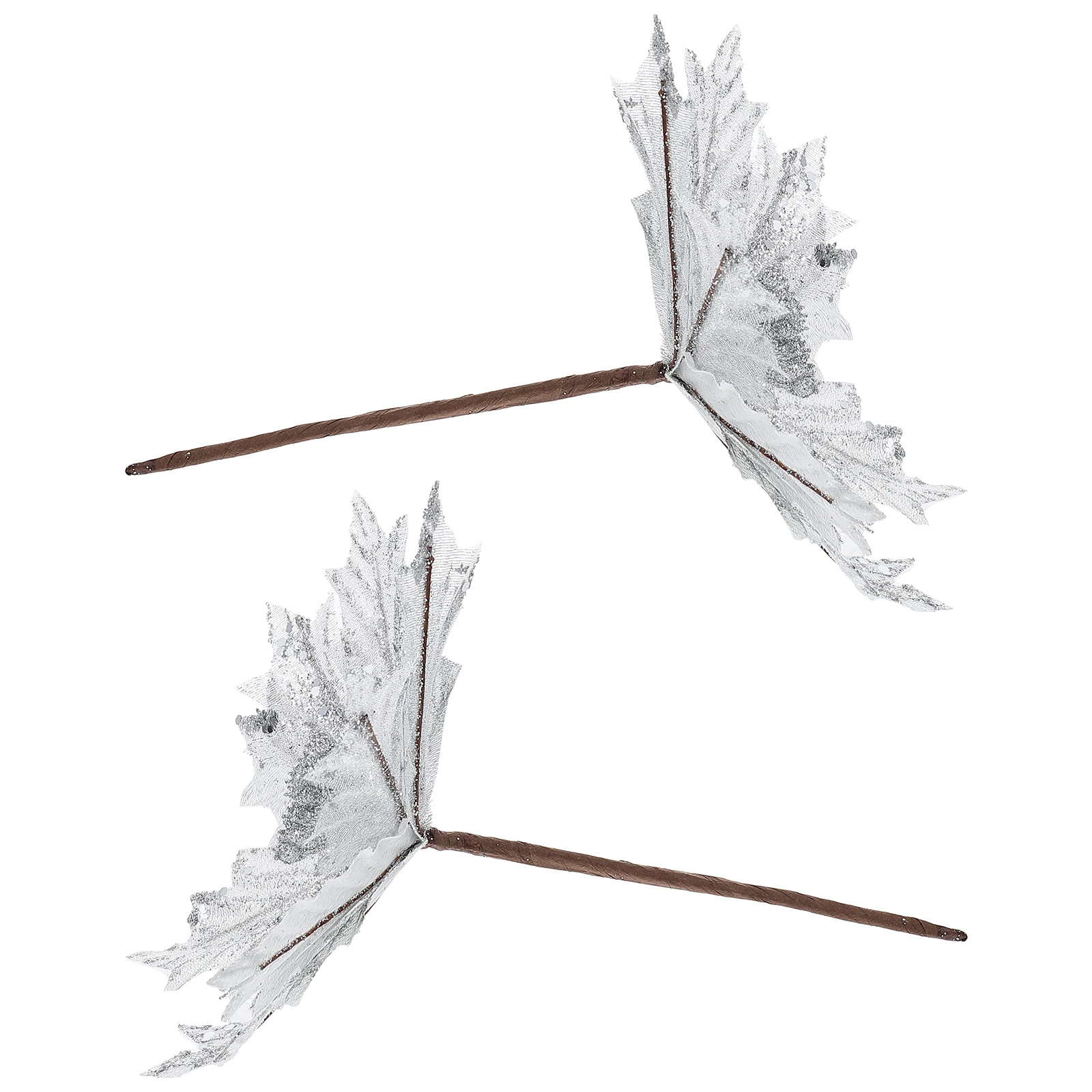 

2 Pcs Christmas Decoration Artificial Flowers Decorative Tree Ornament Faux for Simulation Decorate