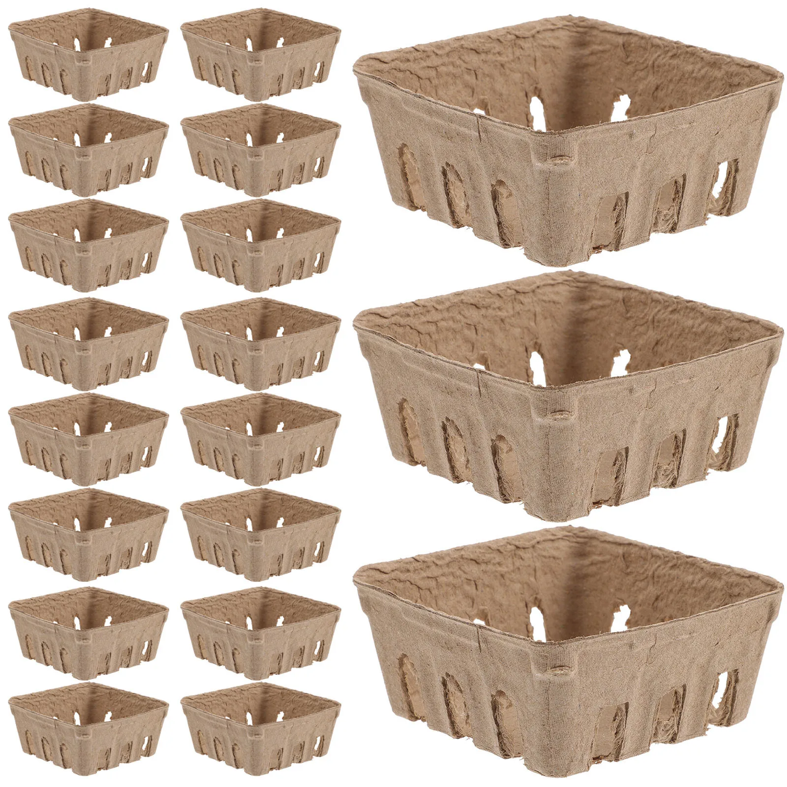 50 шт., корзина из бумажной целлюлозы, деревенский дизайн, контейнер для фруктов для домашнего декора кухни, свадебная вечеринка, пикника, корзина для хранения ягод