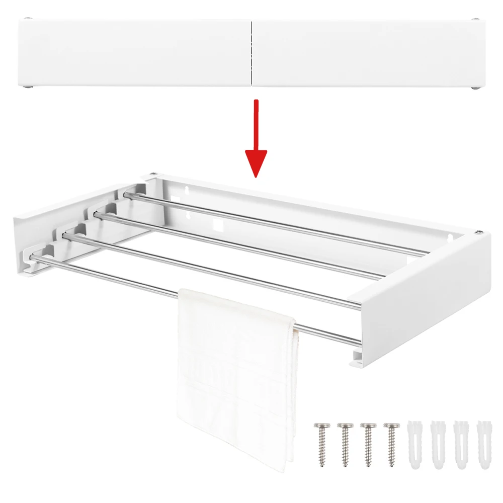 

Folding Clothes Hanger Invisible Wall Mounted Drying Rack Stainless Steel Laundry Hanger Retractable Drying Rack for Indoor Use