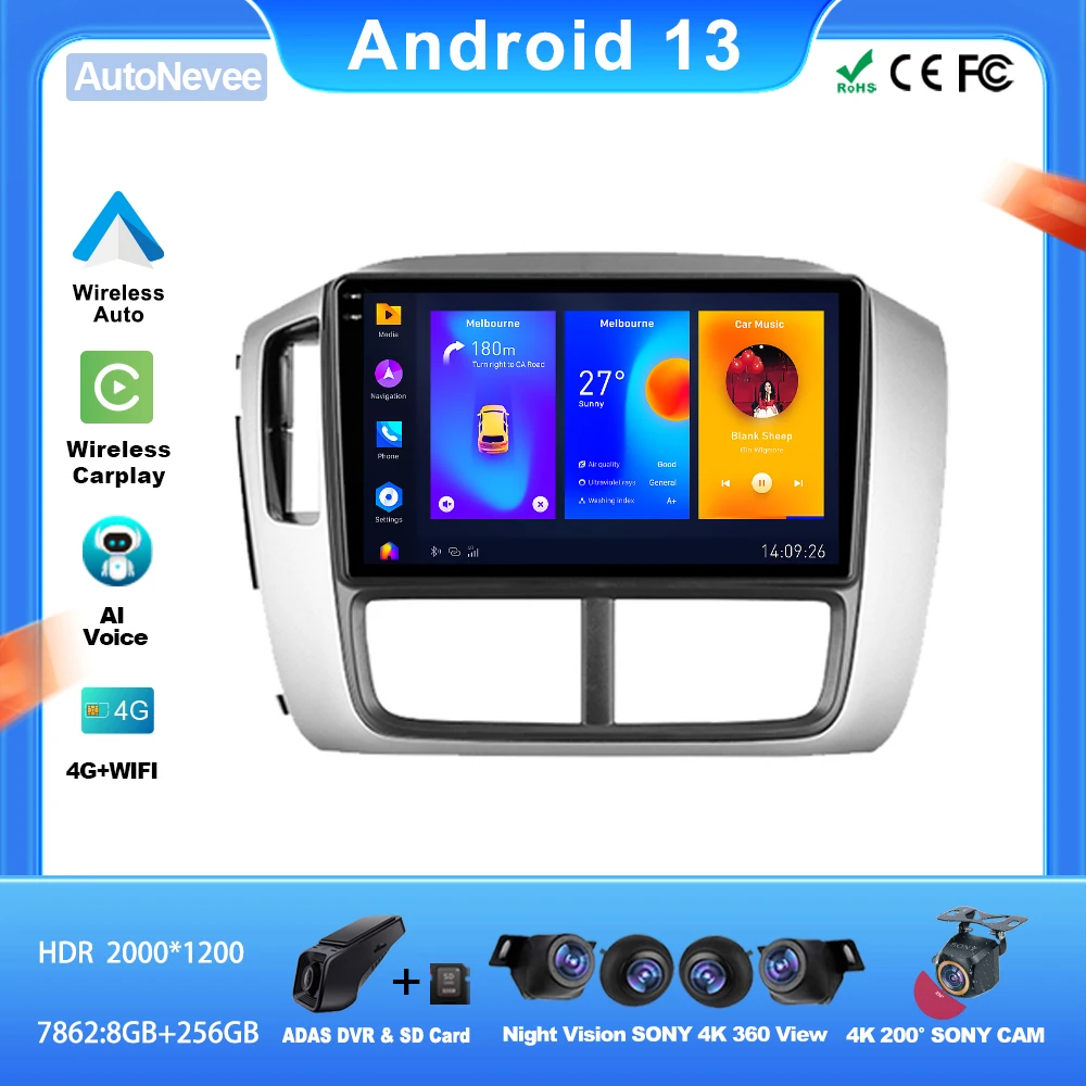 

Android Radio Car для HONDA Pilot 2006 2007 2008 Мультимедиа 9-дюймовый Carplay Screen Display 5G DVD Wifi Universal Automotive