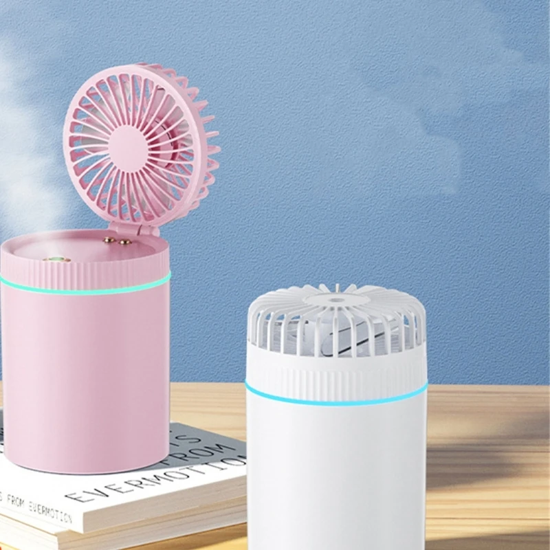 Portable 3 Speed Wind Desk Fan with Night Light USB Rechargeable Adjustable Foldable for Home Office Travel