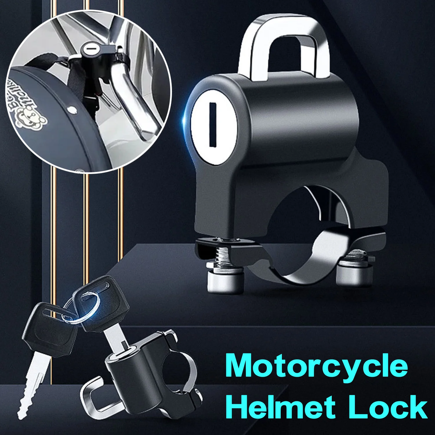 

1 комплект, портативный сплав, комплект замков для мотоциклетного шлема, противоугонный фиксированный замок высокой безопасности, аксессуары для защиты от потери велосипеда для мотокросса