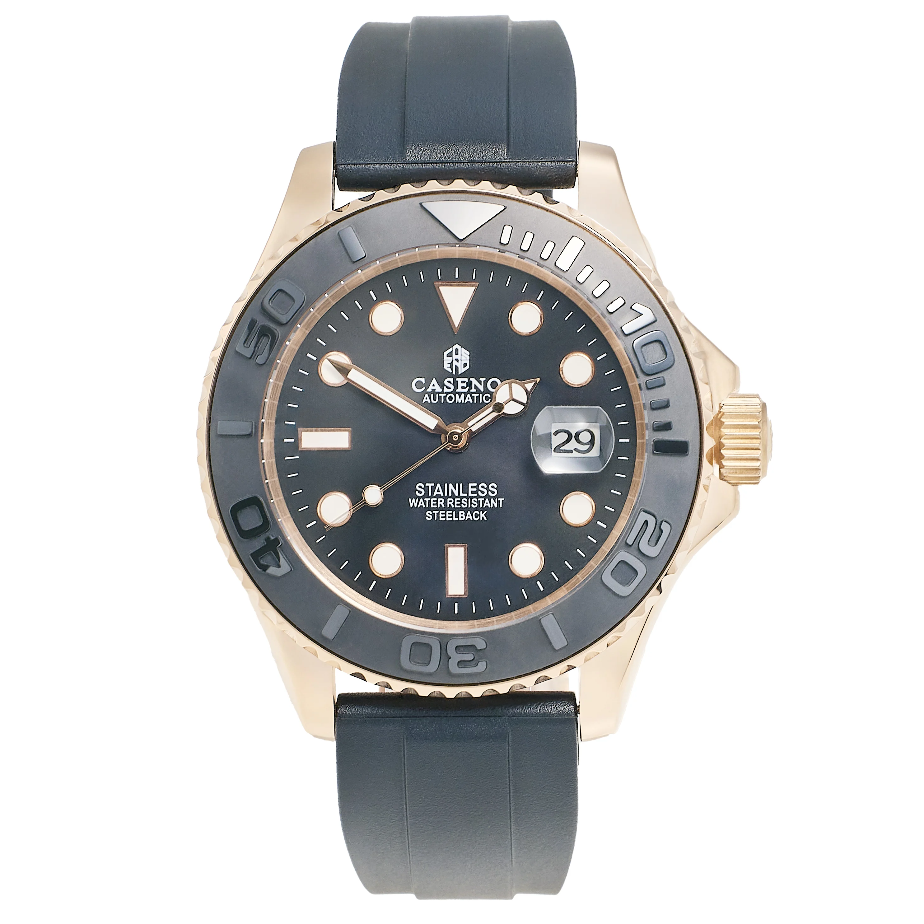 

CASENO Спортивные мужские механические наручные часы с сапфировым стеклом, роскошные автоматические часы для мужчин, водонепроницаемые часы из нержавеющей стали