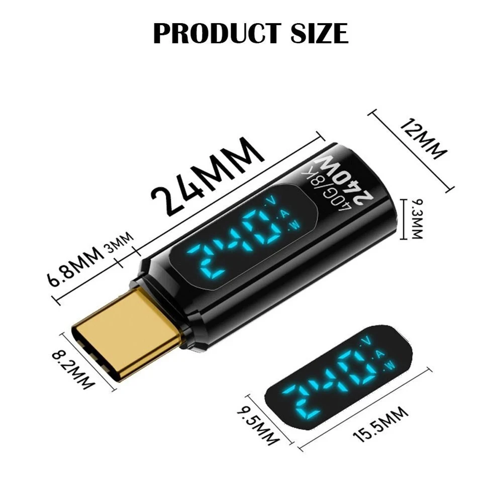 Kabel Pengisi Daya Cepat Adaptor Daya 240W Transfer Data 40Gbps Struktur Aluminium Kokoh Adaptor Pengisi Daya Cepat 240W