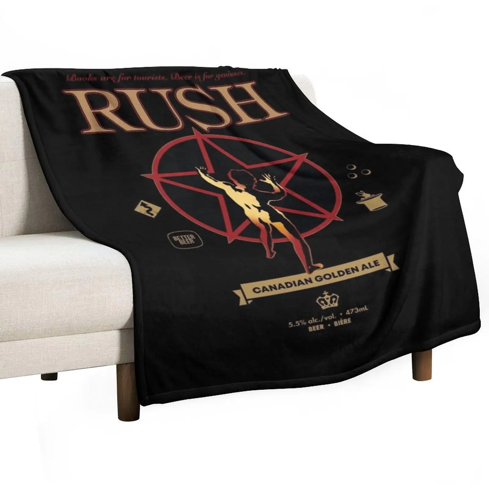r?osh rock band GOLDEN ALE Throw Blanket Beach Kid'S Large Picnic bed plaid Sleeping Bag Blankets